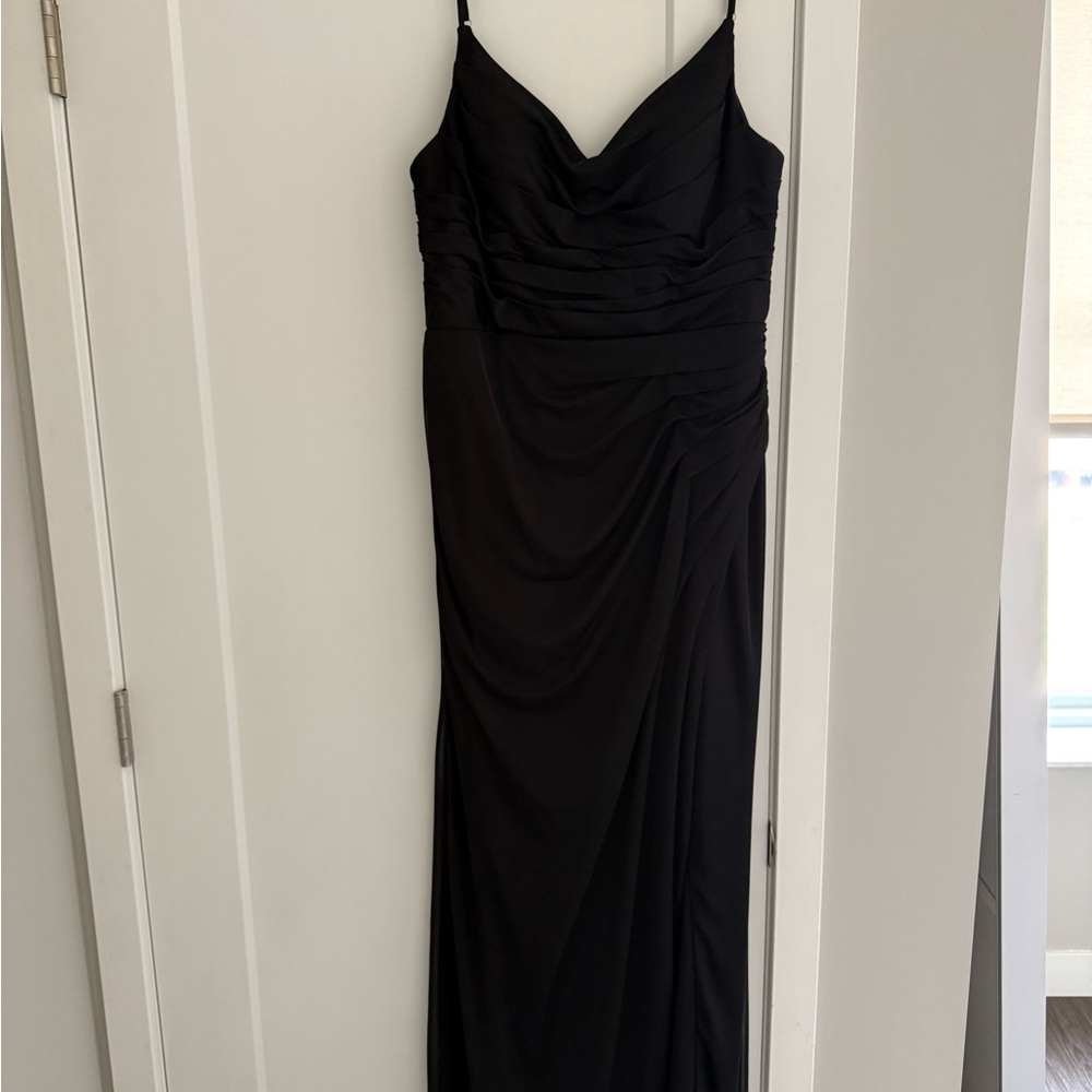 Azazie Black Ruched Gown